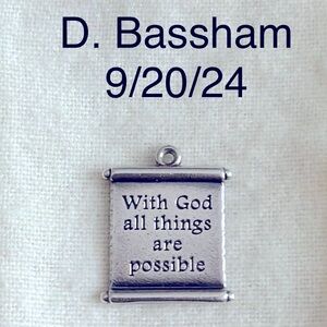 James Avery With God All Things Are Possible Scroll charm